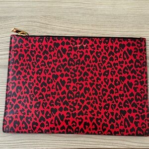 Saint Laurent Red and Black Leopard Cosmetic Bag